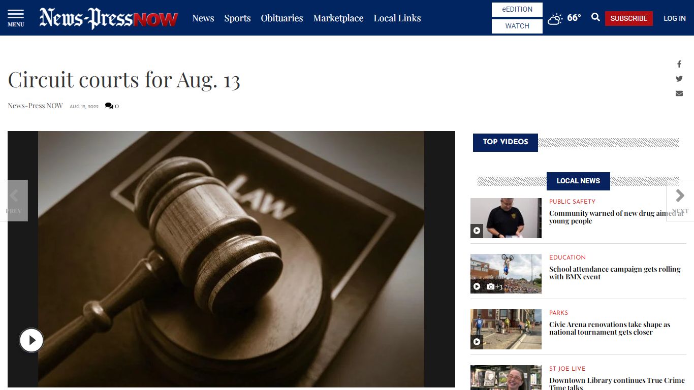 Circuit courts for Aug. 13 | Circuit Courts | newspressnow.com